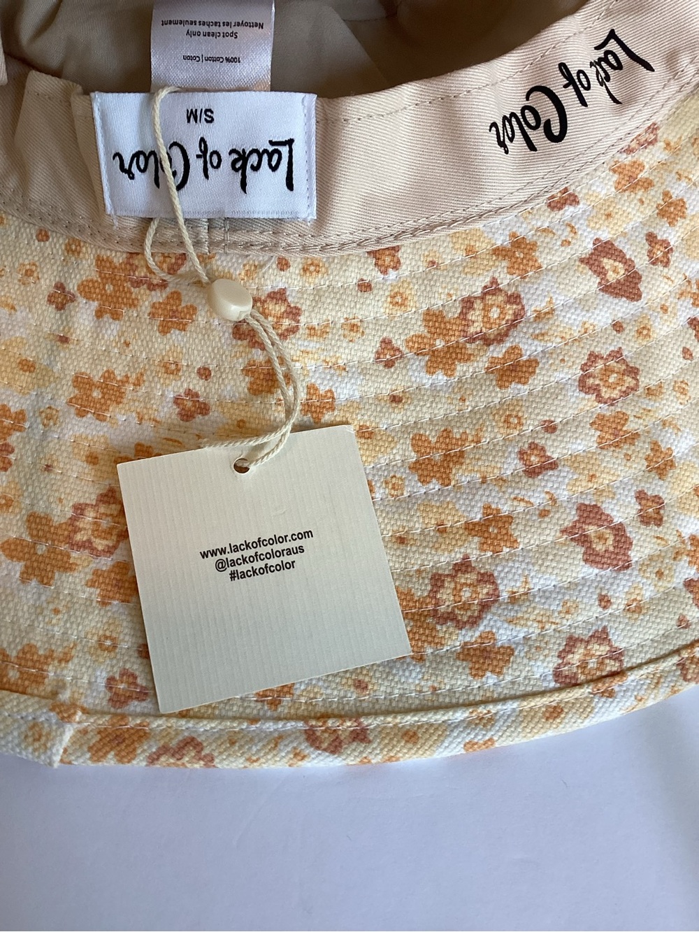 Lack Of Color Cotton Peach Bloom Floral Holiday Bucket Hat Sz S/M NWT - Picture 6 of 10
